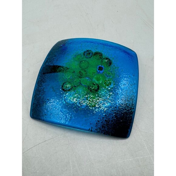 Handmade Italian Glass Square Plate Millefiori Tree Design My Italian Décor READ - Picture 6 of 12